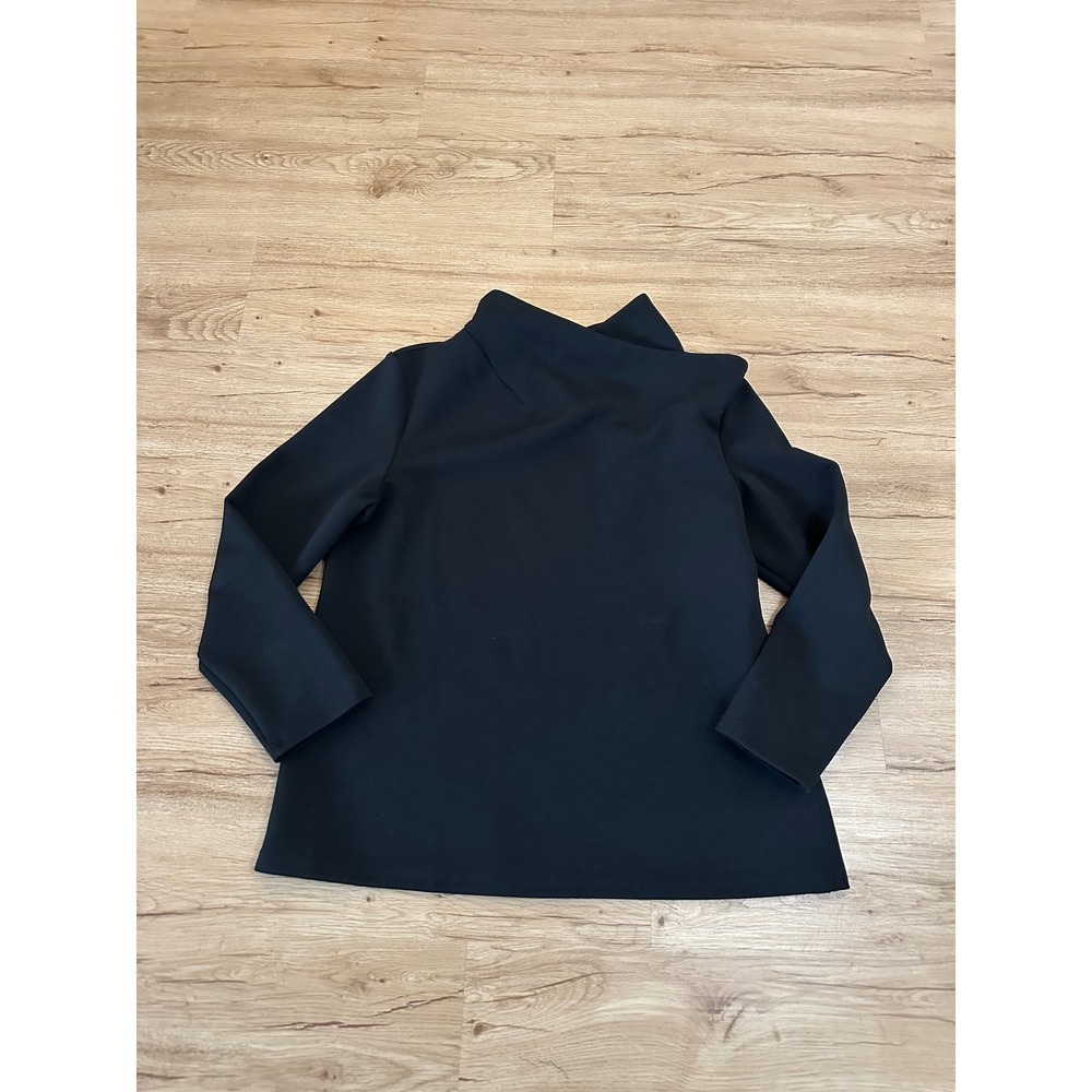 Samuel Dong Womens L Black Sculptural Collar Top Jacket Avant Garde Long Sleeve